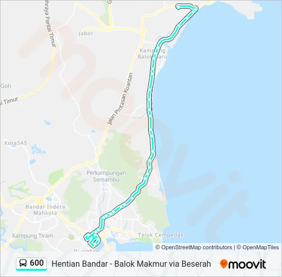 600 Bus Line Map