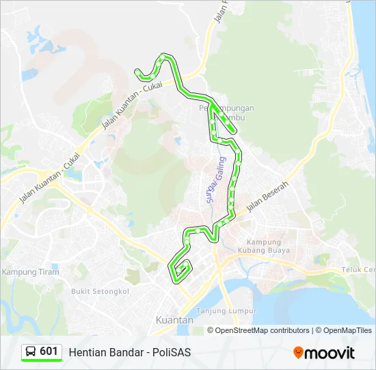 601 Bus Line Map
