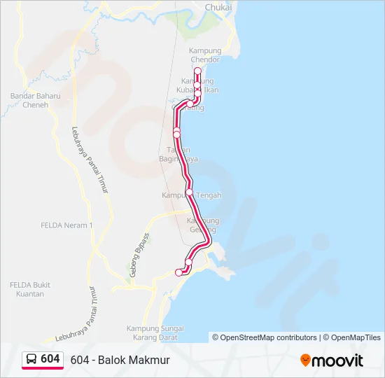 604 Bus Line Map