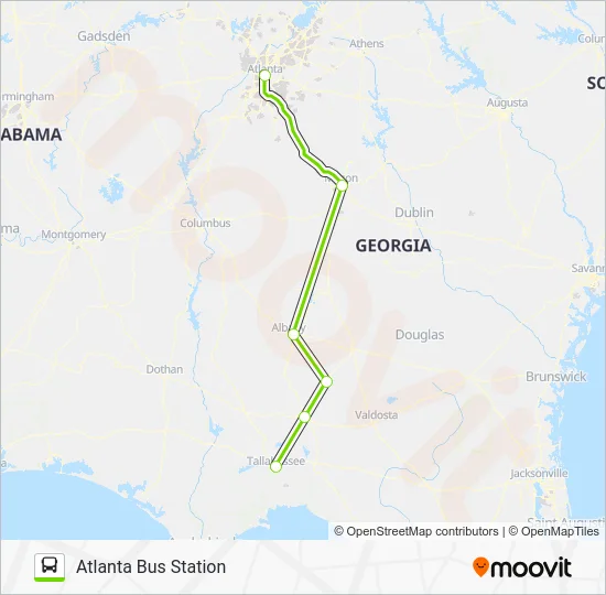 FLIXBUS 2452 Bus Line Map