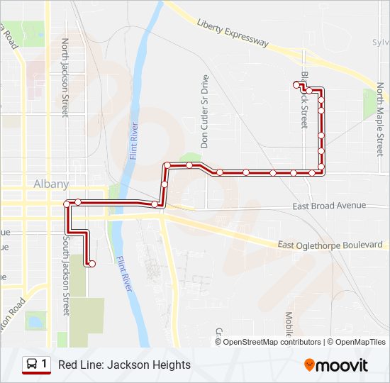 Mapa de 1 de autobús