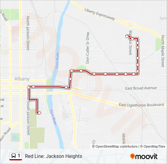 1 Bus Line Map