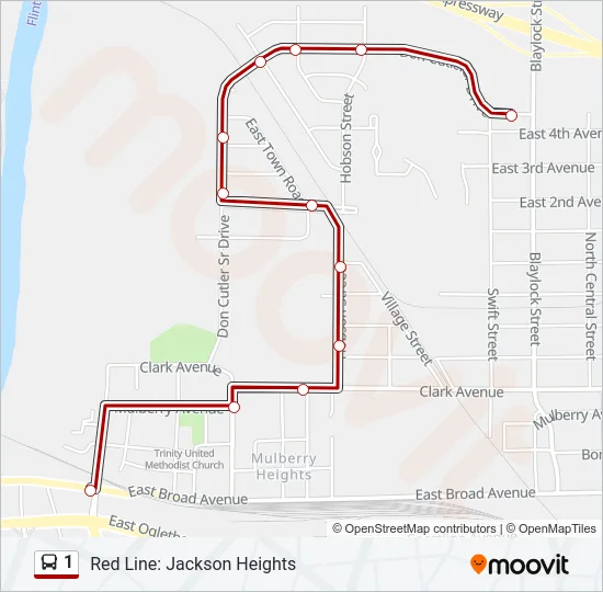 1 Bus Line Map