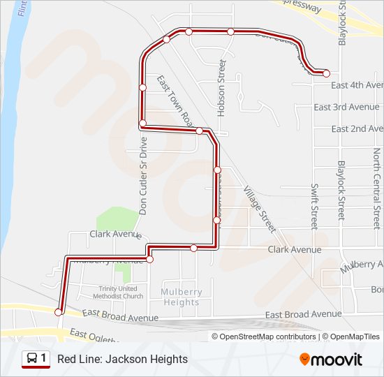 1 bus Line Map