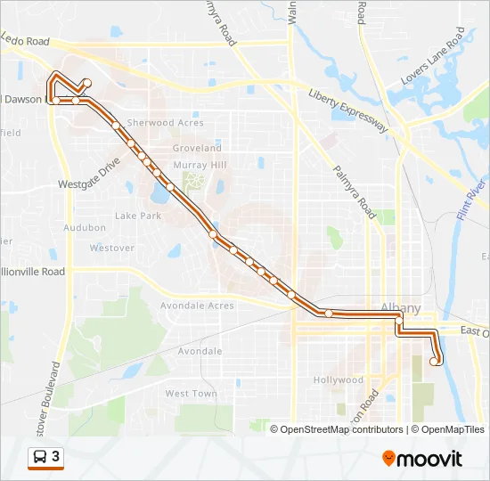 3 Bus Line Map