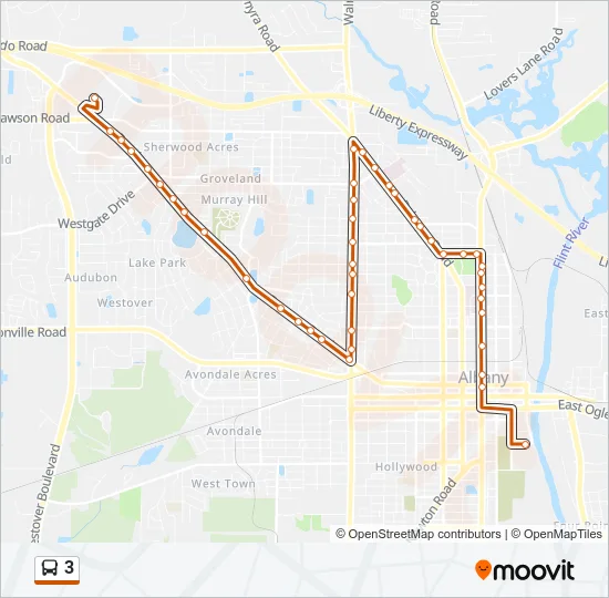 3 Bus Line Map