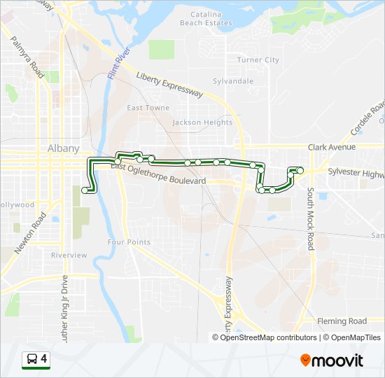 Mapa de 4 de autobús