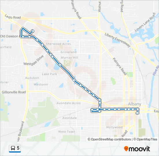 5 Bus Line Map