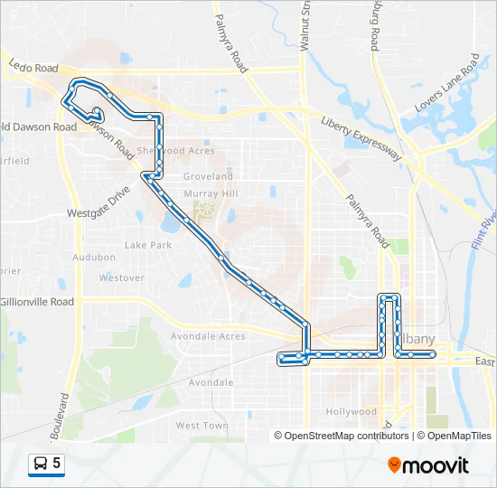 5 Bus Line Map