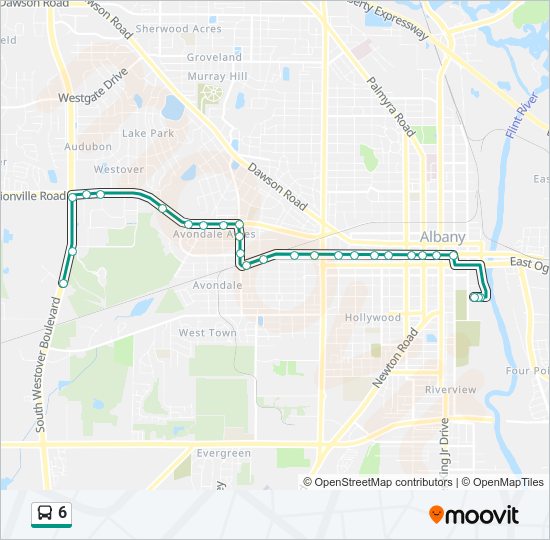 6 bus Line Map