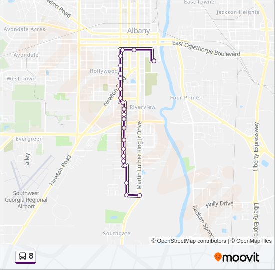 Mapa de 8 de autobús