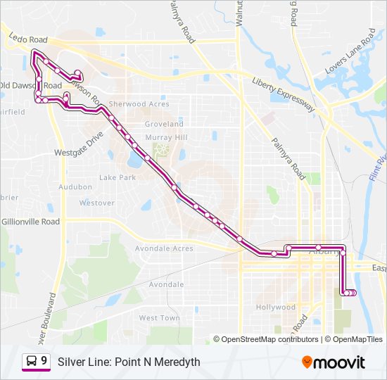 Mapa de 9 de autobús