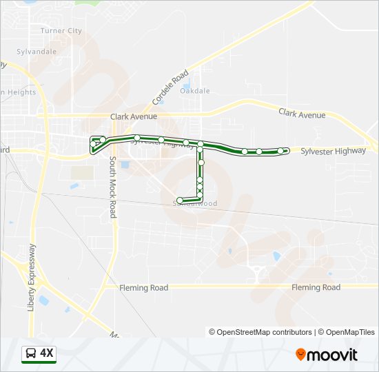 4X Bus Line Map
