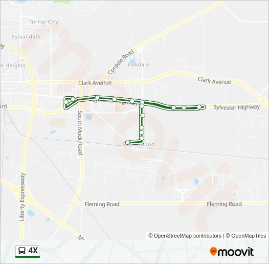4X Bus Line Map