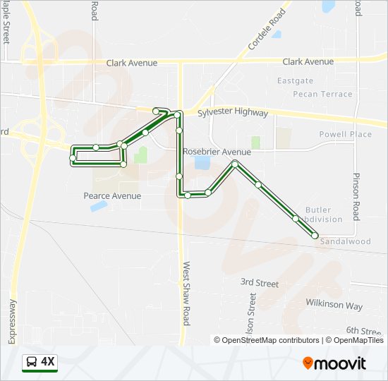 4X Bus Line Map