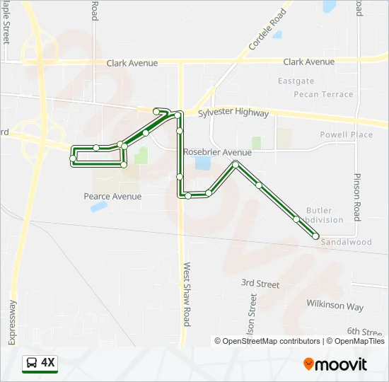 4X Bus Line Map