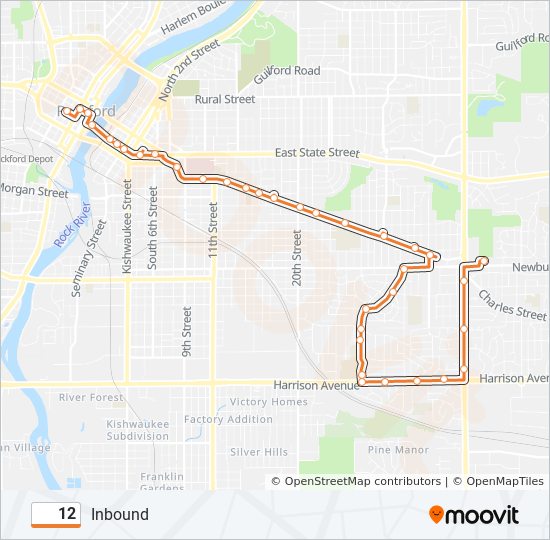 Mapa de 12 de autobús