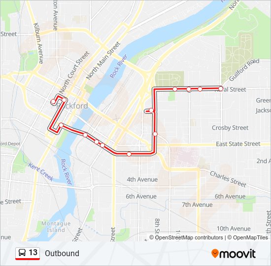 13 bus Line Map