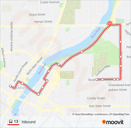 13 Bus Line Map