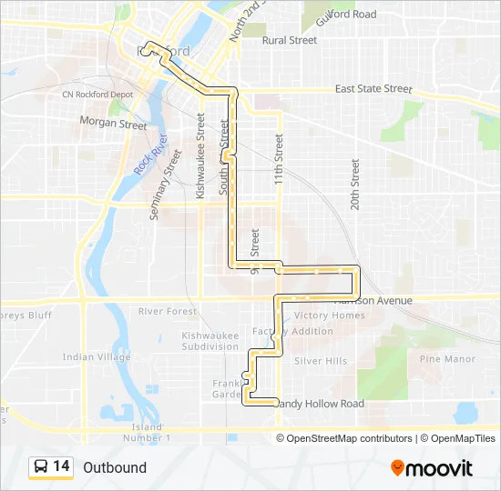 14 Bus Line Map
