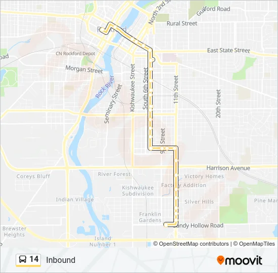 14 Bus Line Map