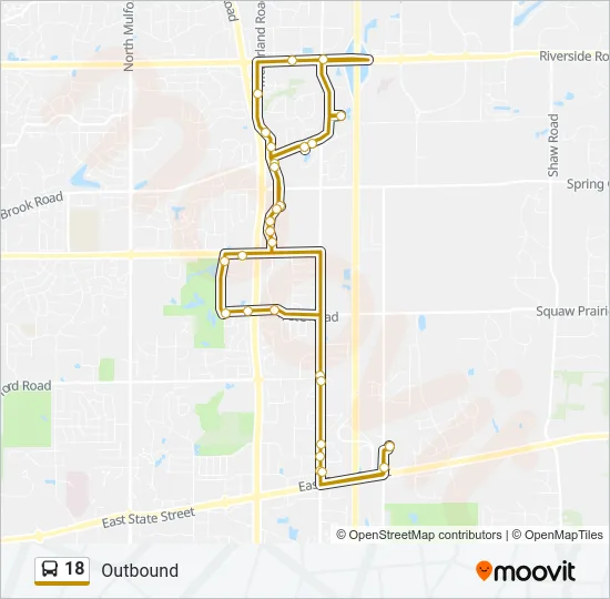 18 Bus Line Map