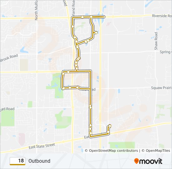 Mapa de 18 de autobús