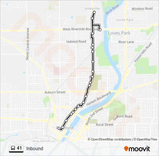 41 Bus Line Map