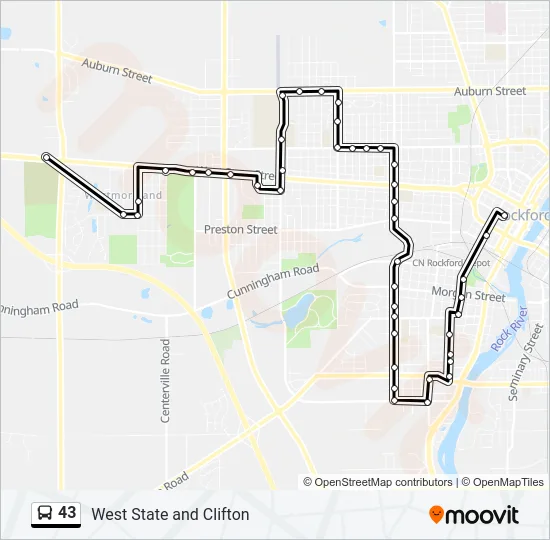 43 Bus Line Map