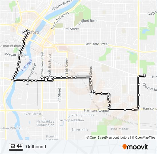 Mapa de 44 de autobús