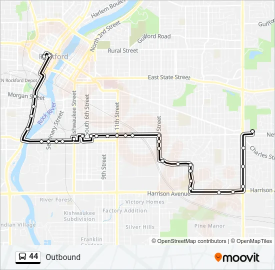 44 Bus Line Map