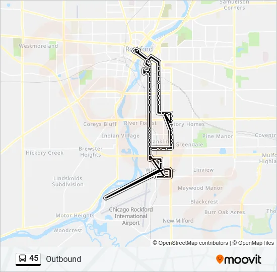 45 Bus Line Map