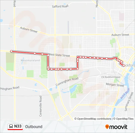 N33 Bus Line Map