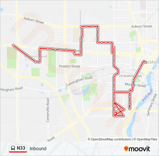 N33 Bus Line Map