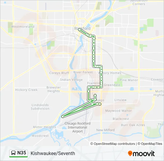 N35 Bus Line Map