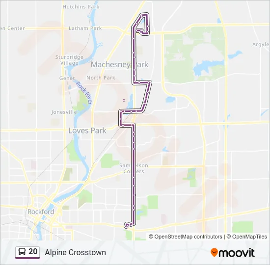 20 Bus Line Map
