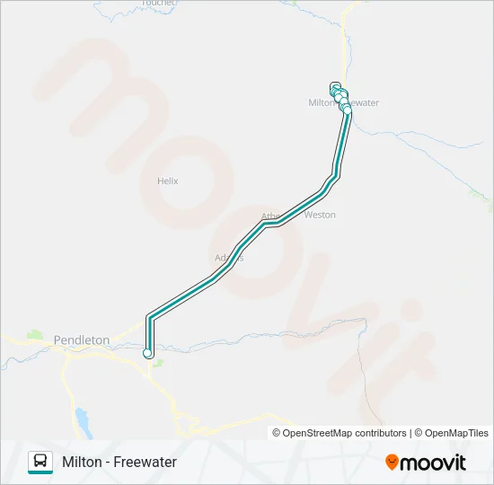 MILTON - FREEWATER Bus Line Map