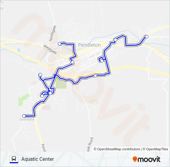 AQUATIC CENTER ROUTE Bus Line Map