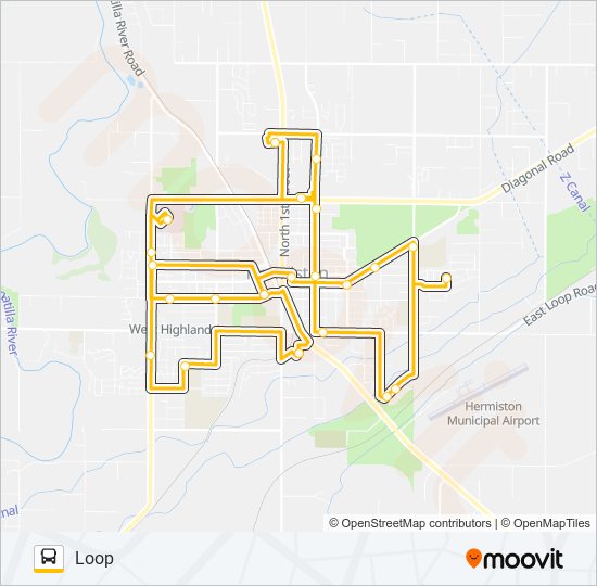 Mapa de HERMISTON HART de autobús