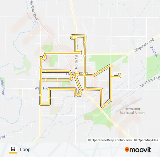 HERMISTON HART Bus Line Map
