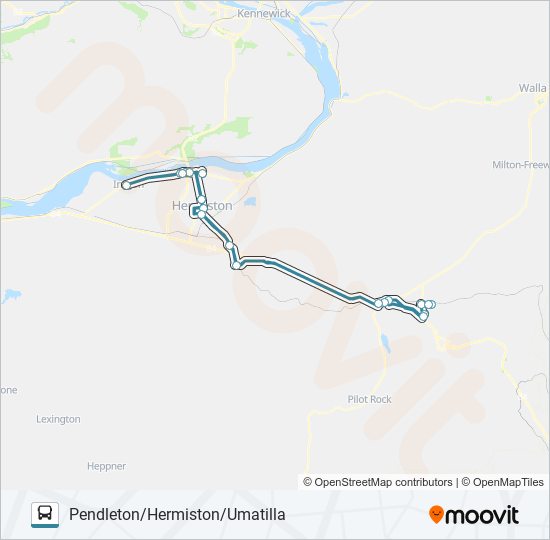 Mapa de HERMISTON HOPPER de autobús