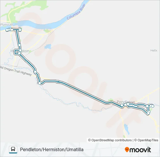 HERMISTON HOPPER Bus Line Map