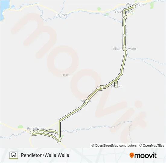 WALLA WALLA WHISTLER Bus Line Map