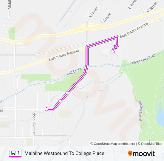 1 Bus Line Map