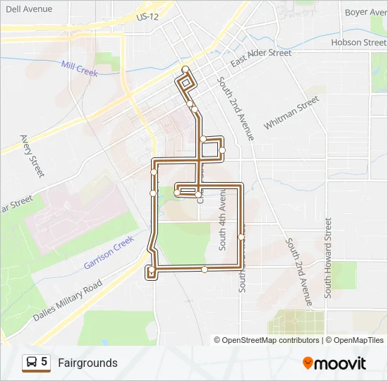 5 Bus Line Map