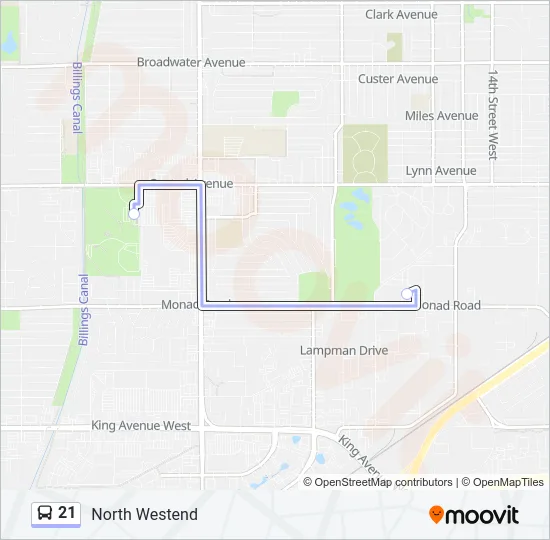 21 Bus Line Map
