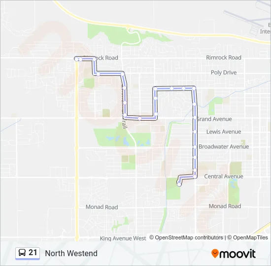 21 Bus Line Map