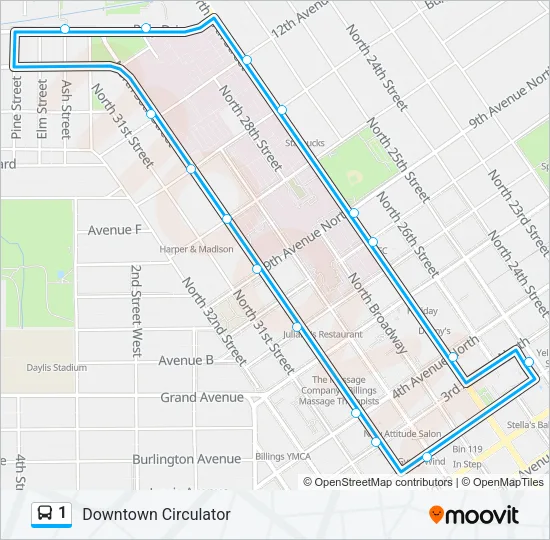 1 Bus Line Map