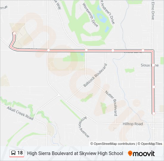 18 bus Line Map