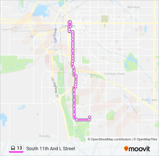 13 Bus Line Map